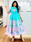 Morvi Chanderi Mix Printed Long Western Dress Suppliers In India
